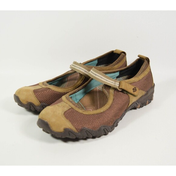 Skechers Outdoor Lifestyles Brown Suede Mary Jane Walking Shoes Sz 8.5 - Picture 3 of 6